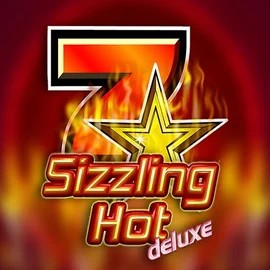 Sizzling Hot Deluxe online game logo by Novomatic on spinaltobe.com